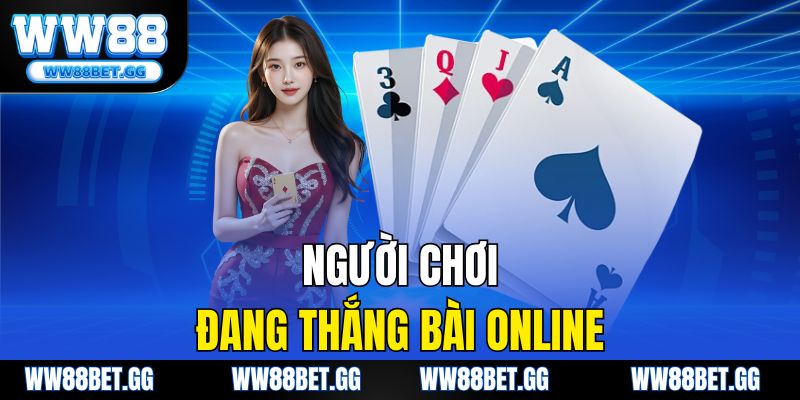 Người chơi đang thắng bài online.